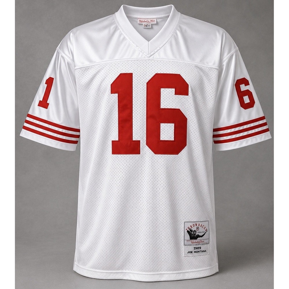 Mitchell Ness Joe Montana Jersey Mens XL White 49ers 1989 Authentic Throwback